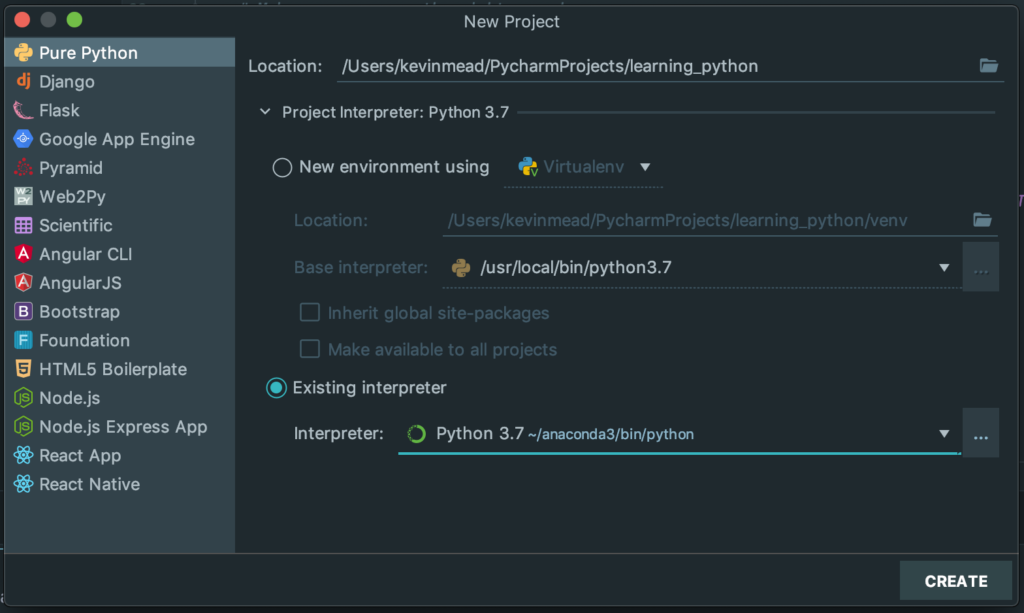 Setup Python Project in PyCharm